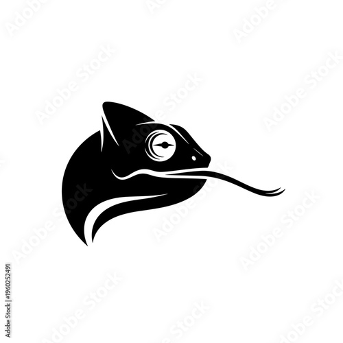 Black silhouette of a lizard head.