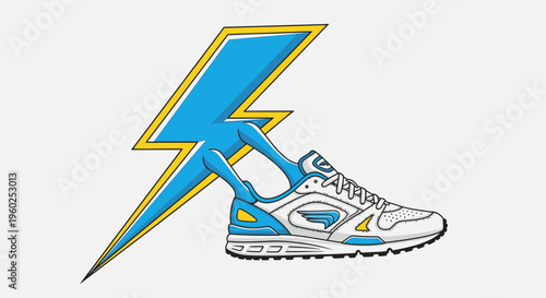 Dynamic Athletic Footwear Energized By Lightning Bolt Design Elements