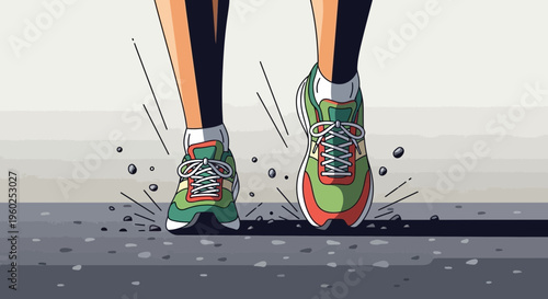 Dynamic Athletic Footwear Poses For Active Movement And Exercise