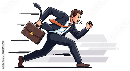 Dynamic Businessman In A Rush To Achieve Success