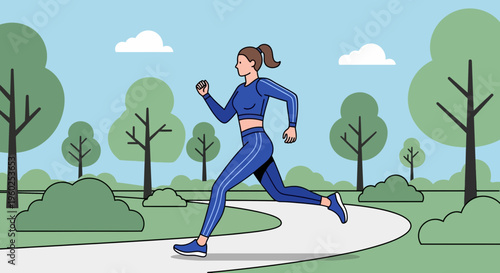 Dynamic Park Jogging In Vibrant Blue Activewear