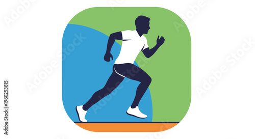 Dynamic Runner Silhouette Engaging In Athletic Motion And Healthy Activity