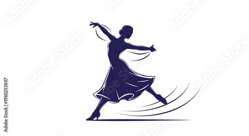 Dynamic Silhouette Of A Ballroom Dancer In Motion