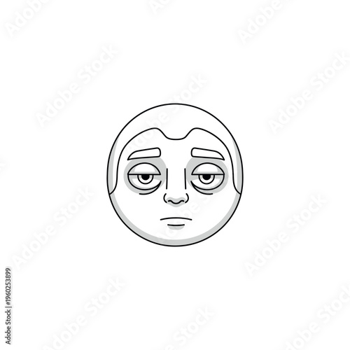 Sad face emoticon with eyebrows.