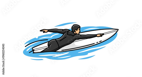 Dynamic Surfer Riding Wave In Full Motion