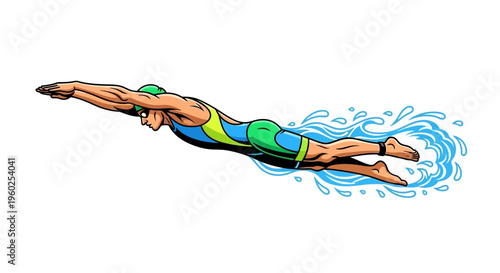 Dynamic Swimmer Capturing The Essence Of Aquatic Sport