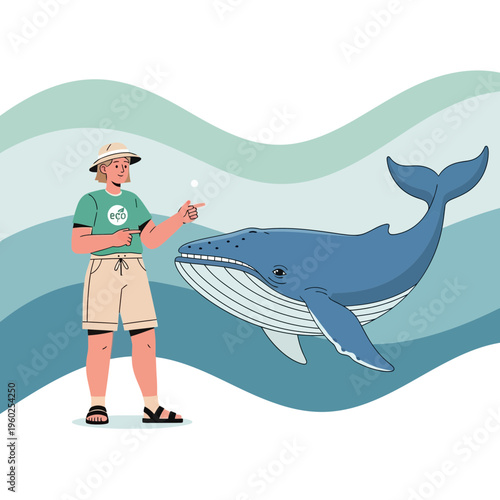 Eco Explorer Guides Majestic Whale In Oceanic Wonders