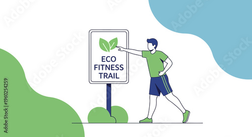 Eco Fitness Trail Signage Guiding Outdoor Exercise Activities