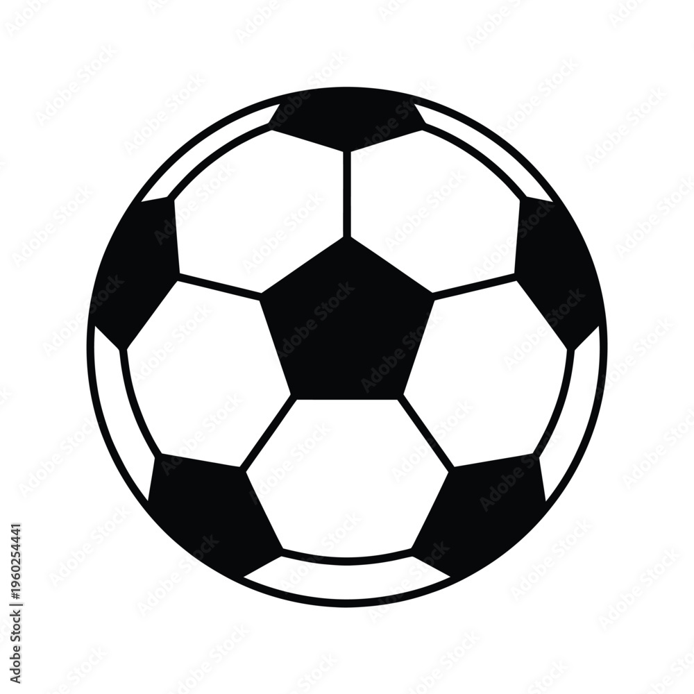 Fototapeta premium Simple black and white illustration of a classic soccer ball design
