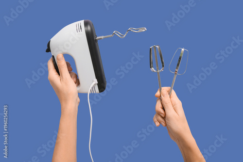 Female hands with electric ...