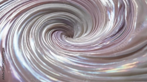 Sinuous silky swirl of creamy lavender and pearl-toned fluid texture, close-animated movie