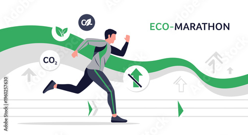 Eco Marathon Runner Pursuing Sustainable Global Goals And Future