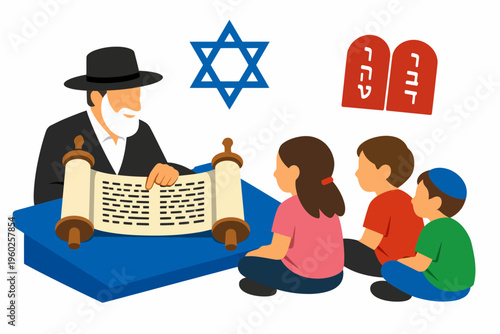 Passover Torah Reading with Children Listening