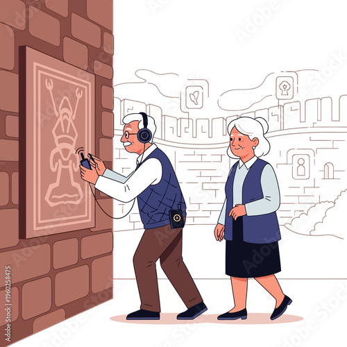 Elderly Couple Enjoys Cultural Excursion At Museum Discovery