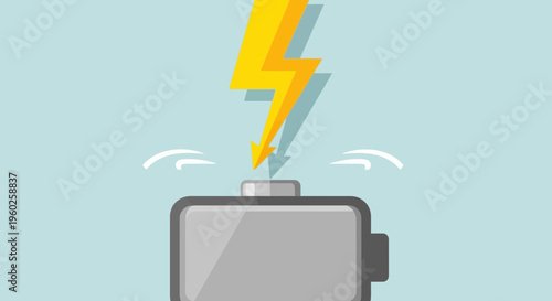 Electric Energy Surge On Battery Power Source Symbol