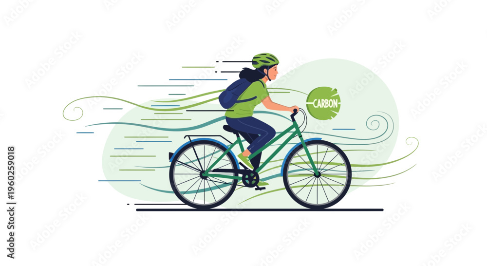 Fototapeta premium Embracing Green Transportation EcoFriendly Cycling For A Healthier Planet