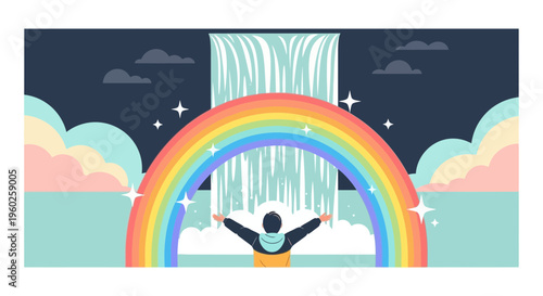 Embracing Awe Inspiring Wonders Under A Vibrant Celestial Arch