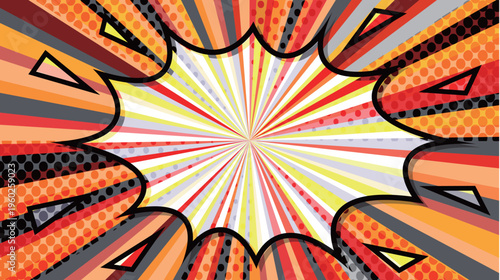 Vibrant Comic Book Style Sunburst Background