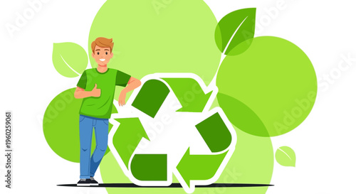 Embracing Sustainability With A Thumbs Up And Recycling Symbol