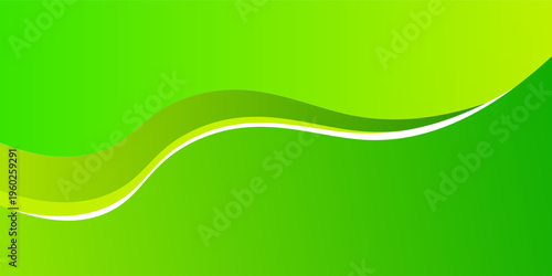 Green Abstract Wave Background With Smooth Curves and Eco Fresh Gradient Design for Templates