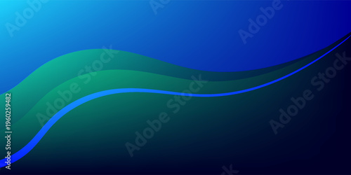 Abstract Blue Green Wave Background for Modern Business and Technology Presentations and Branding