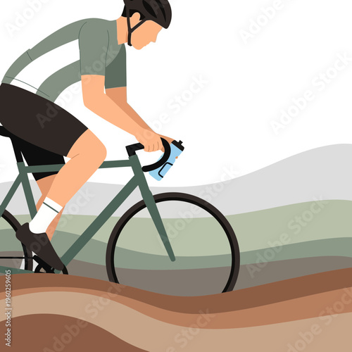 Energetic Cyclist Navigating A Scenic Trail With Focus And Determination