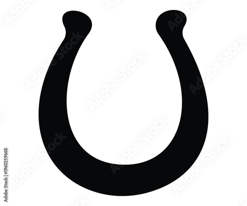 Horseshoe Icon Vector Set: Lucky Horse Shoe Silhouette and Outline Signs. Minimal Line Art Isolated for Equestrian and Western Design.	