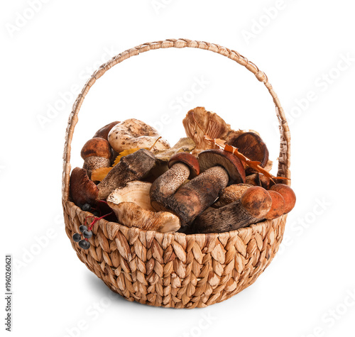 Wicker basket with fresh mu...
