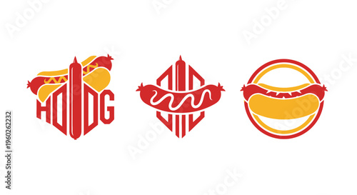 Hot Dog Logo Collection - Modern & Stylized Vector Icons