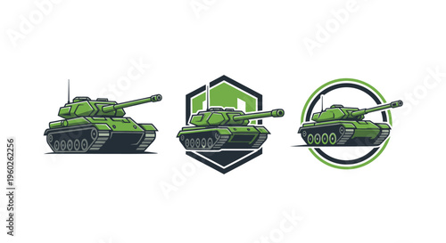 Military Tanks Collection - Vector Icons and Emblem