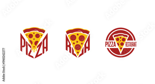 Pizza Restaurant Logo Collection: Slice, Pepperoni, and Emblem Designs