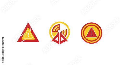 Warning Symbols: Alert, Danger, Attention, Caution Signs Icons