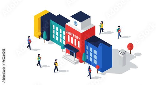 People walking around city buildings.