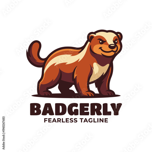 This strong and confident badger illustration embodies fearlessness, ideal for branding in outdoor adventures, wildlife protection, or eco-friendly campaigns.