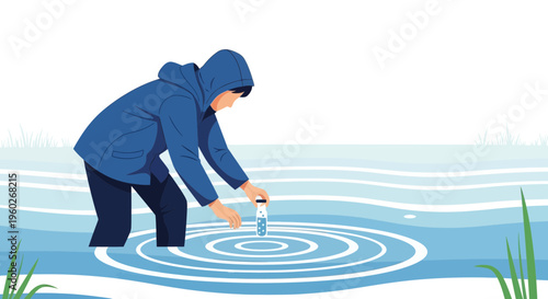 Environmental Scientist Samples Water Quality For Research And Conservation