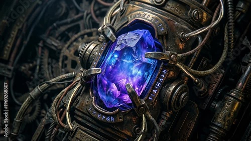 Mysterious cosmic artifact emits ancient signals glowing blue crystal