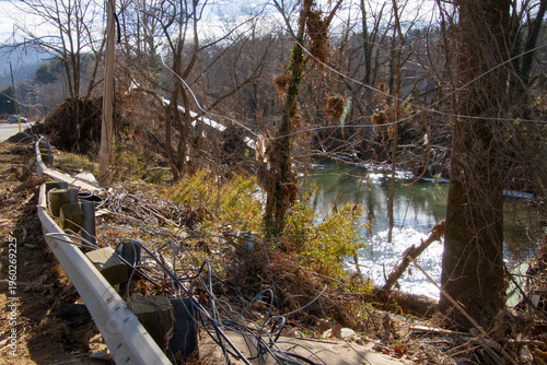 Devastation From River Flooded During Hurricane