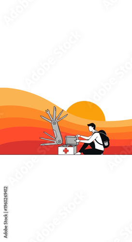 Explorer Preparedness Adventure Gear Tools Survival Kit Nature