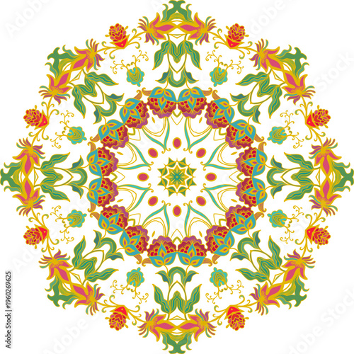Decorative element, ornamental rosettes, mandala