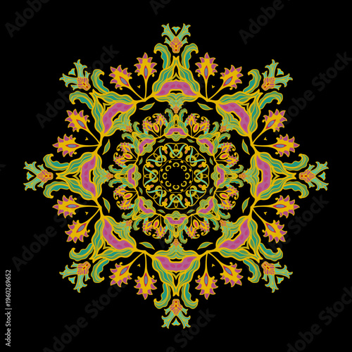 Decorative element, ornamental rosettes, mandala