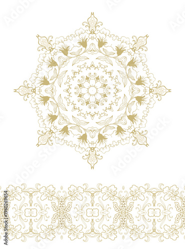 Decorative element, ornamental rosettes, mandala