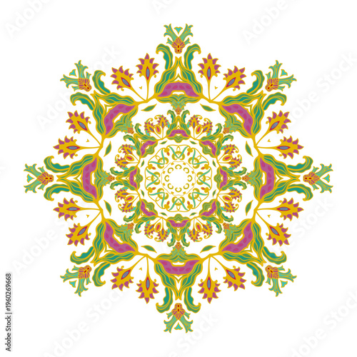 Decorative element, ornamental rosettes, mandala
