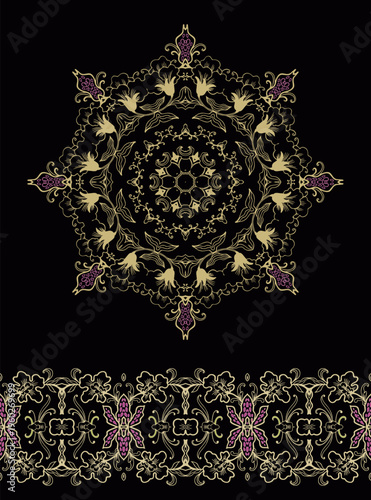 Decorative element, ornamental rosettes, mandala