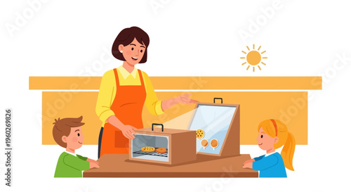 Family Enjoys Baking Cookies Using a Solar Oven And Learning Science