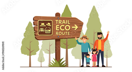 Family Enjoys Eco Trail Adventure In Verdant Forest