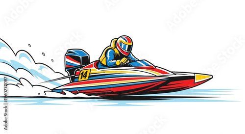 Fast Motorboat Race Thrill Rider Speeding Through Water Dynamics