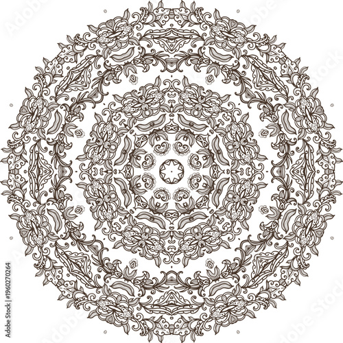 Decorative element, ornamental rosettes, mandala