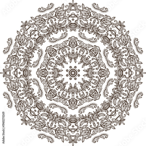 Decorative element, ornamental rosettes, mandala