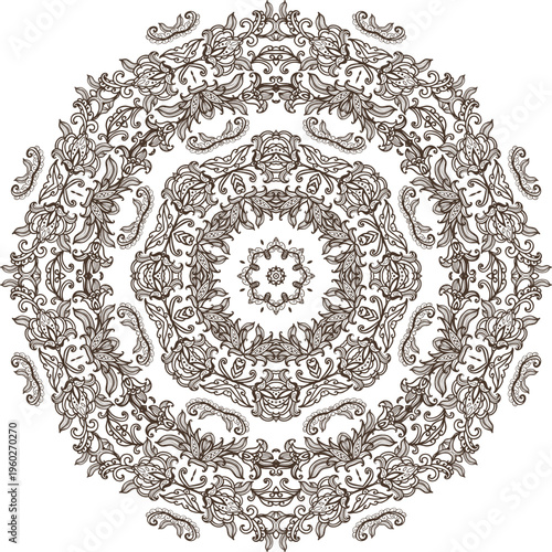 Decorative element, ornamental rosettes, mandala