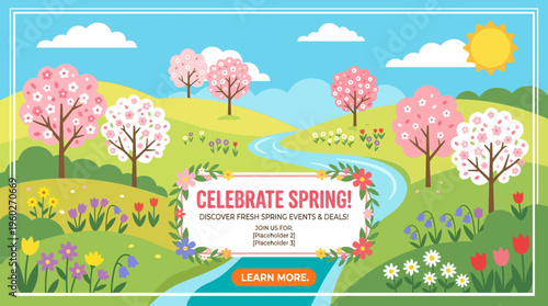 Vibrant Spring Landscape Celebrating Events  Deals